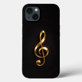 Black 4 Luxe iPhone 13, Golden Treble Clef Case-Mate iPhoneケース (裏面)