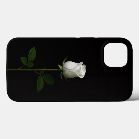 Black 4 Luxe iPhone 13, Pure White Rose Case-Mate iPhoneケース (裏面 (横))