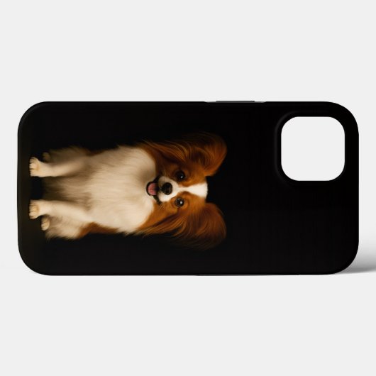 Black 4 Luxe iPhone 13, Refined Toy Papillon Case-Mate iPhoneケース (裏面 (横))