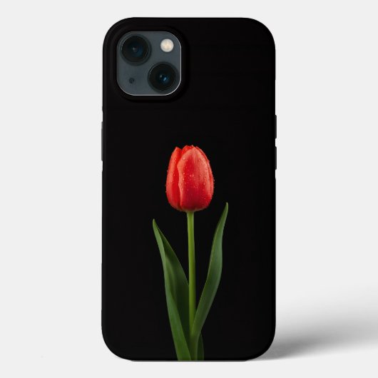 Black 4 Luxe iPhone 13, Ruby Red Tulip Case-Mate iPhoneケース (裏面)