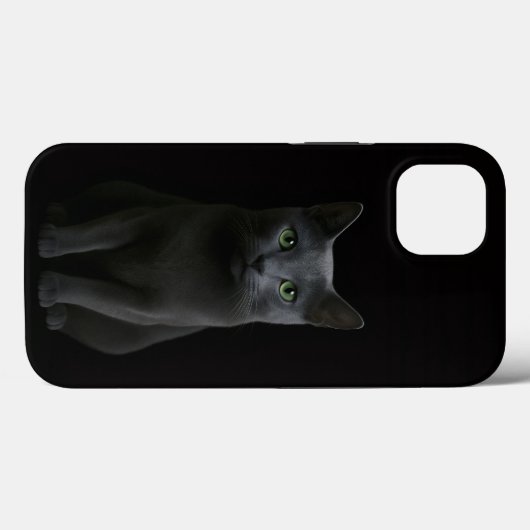 Black 4 Luxe iPhone 13, Russian Blue Cat Case-Mate iPhoneケース (裏面 (横))