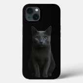 Black 4 Luxe iPhone 13, Russian Blue Cat Case-Mate iPhoneケース (裏面)