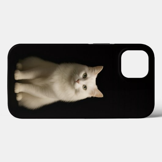 Black 4 Luxe iPhone 13, Turkish Angora Cat Case-Mate iPhoneケース (裏面 (横))
