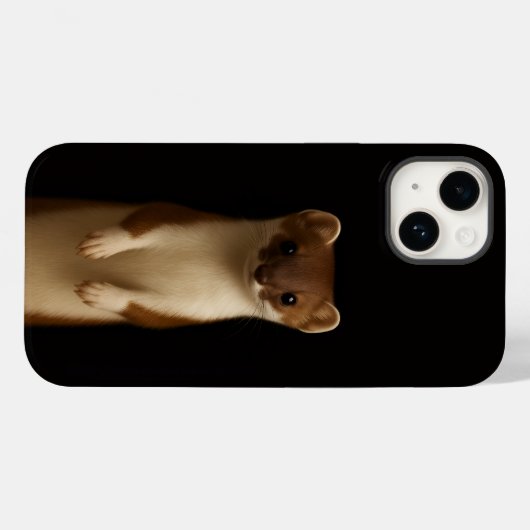 Black 4 Luxe iPhone 14 Case, Elegant Weasel Case-Mate iPhoneケース (裏面 (横))