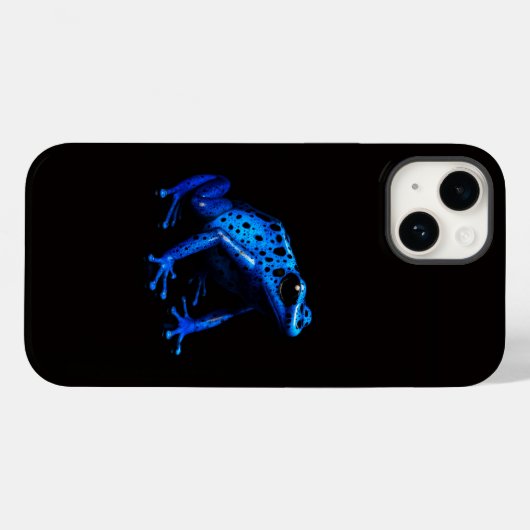 Black 4 Luxe iPhone 14 Case-Mate, Blue Frog Case-Mate iPhoneケース (裏面 (横))