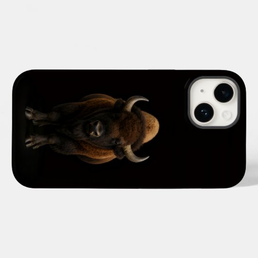 Black 4 Luxe iPhone 14 Mate, American Bison Case-Mate iPhoneケース (裏面 (横))