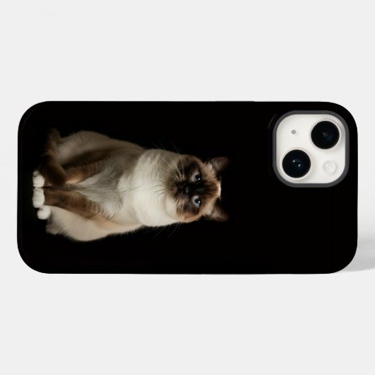 Black 4 Luxe iPhone 14 Mate, Birmanese Cat Case-Mate iPhoneケース (裏面 (横))