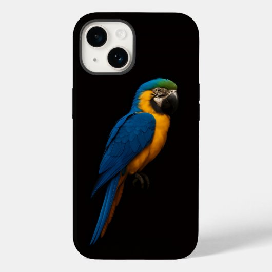 Black 4 Luxe iPhone 14 Mate, Blue Yellow Macaw Case-Mate iPhoneケース (裏面)