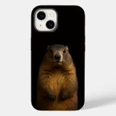 Black 4 Luxe iPhone 14 Mate, Fluffy Marmot Case-Mate iPhoneケース (裏面)