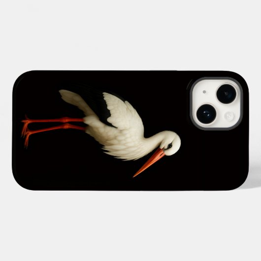 Black 4 Luxe iPhone 14 Mate, Graceful Stork Case-Mate iPhoneケース (裏面 (横))