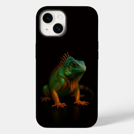 Black 4 Luxe iPhone 14 Mate, Green Iguana Case-Mate iPhoneケース (裏面)