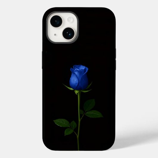Black 4 Luxe iPhone 14 Mate, Midnight Blue Rose Case-Mate iPhoneケース (裏面)