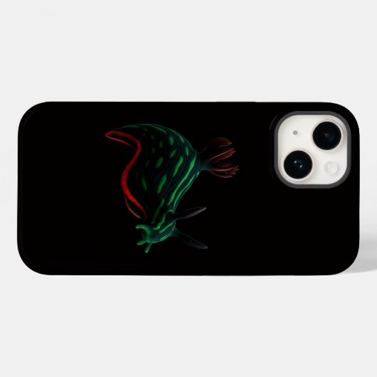 Black 4 Luxe iPhone 14 Mate, Neon Sea Slug Case-Mate iPhoneケース (裏面 (横))