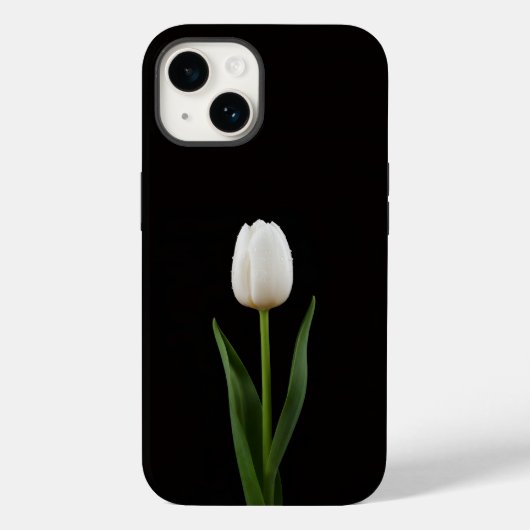 Black 4 Luxe iPhone 14 Mate, Pearl White Tulip Case-Mate iPhoneケース (裏面)