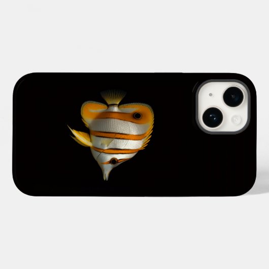 Black 4 Luxe iPhone 14 Mate, Reef Butterflyfish Case-Mate iPhoneケース (裏面 (横))
