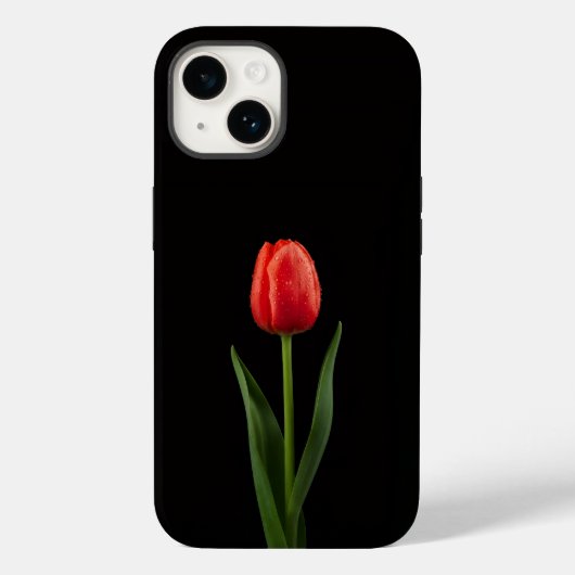 Black 4 Luxe iPhone 14 Mate, Ruby Red Tulip Case-Mate iPhoneケース (裏面)