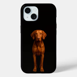 Black 4 Luxe iPhone 15 Case, Agile Vizsla Dog iPhone 15ケース