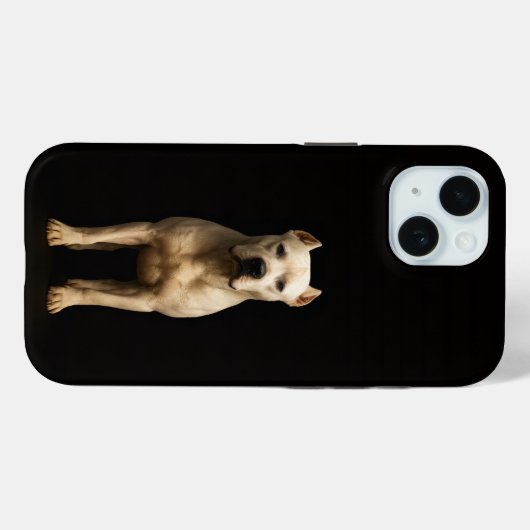 Black 4 Luxe iPhone 15 Case, Bold Dogo Argentino Case-Mate iPhoneケース (裏面 (横))