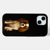 Black 4 Luxe iPhone 15 Case, Cavalier Spaniel Case-Mate iPhoneケース (裏面 (横))