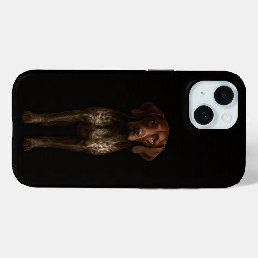 Black 4 Luxe iPhone 15 Case, German Pointer Dog Case-Mate iPhoneケース (裏面 (横))