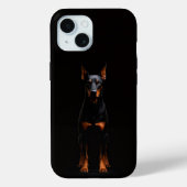 Black 4 Luxe iPhone 15 Case, Guardian Doberman Case-Mate iPhoneケース (裏面)