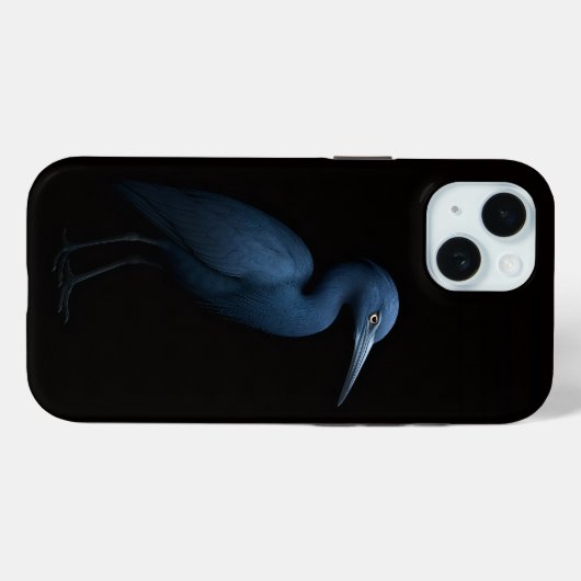 Black 4 Luxe iPhone 15 Case, Little Blue Heron Case-Mate iPhoneケース (裏面 (横))