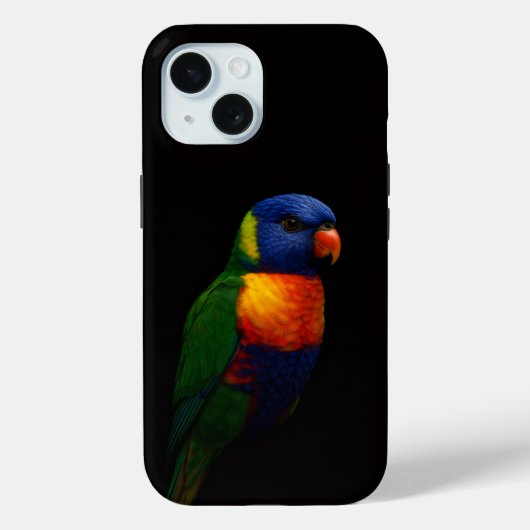 Black 4 Luxe iPhone 15 Case-Mate, Lorikeet Parrot Case-Mate iPhoneケース (裏面)