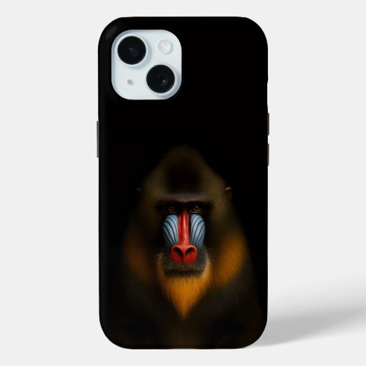 Black 4 Luxe iPhone 15 Case-Mate, Mandrill Monkey Case-Mate iPhoneケース (裏面)
