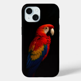 Black 4 Luxe iPhone 15 Case-Mate, Scarlet Parrot iPhone 15ケース
