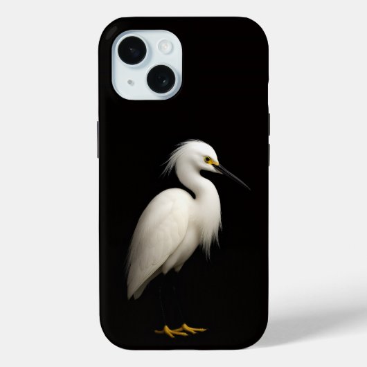 Black 4 Luxe iPhone 15 Case-Mate, Snowy Egret Case-Mate iPhoneケース (裏面)