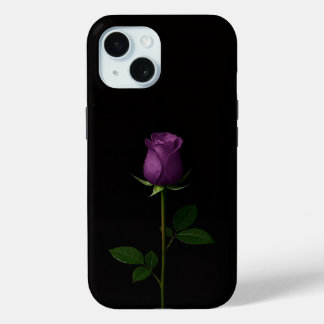 Black 4 Luxe iPhone 15 Case, Royal Violet Rose iPhone 15ケース