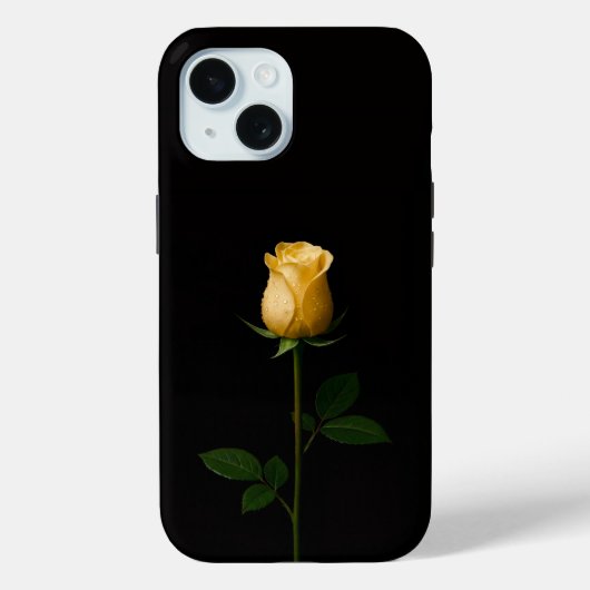 Black 4 Luxe iPhone 15 Case, Sunlit Yellow Rose Case-Mate iPhoneケース (裏面)