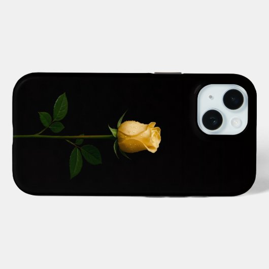 Black 4 Luxe iPhone 15 Case, Sunlit Yellow Rose Case-Mate iPhoneケース (裏面 (横))