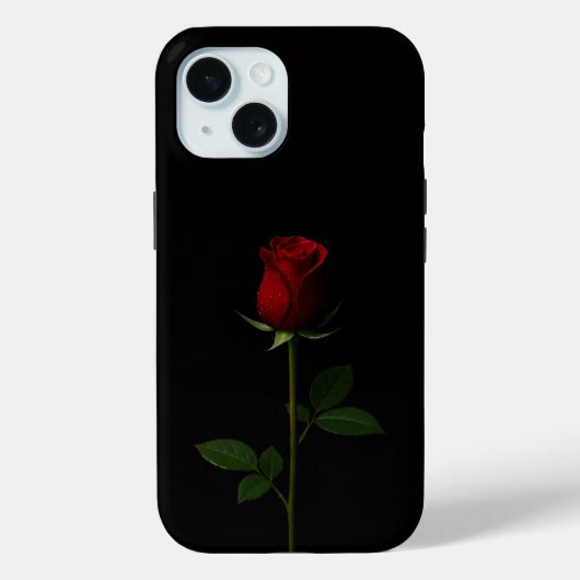 Black 4 Luxe iPhone 15 Case, Velvet Red Rose Case-Mate iPhoneケース (裏面)