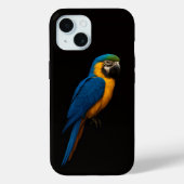 Black 4 Luxe iPhone 15 Mate, Blue Yellow Macaw Case-Mate iPhoneケース (裏面)