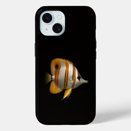 Black 4 Luxe iPhone 15 Mate, Reef Butterflyfish Case-Mate iPhoneケース (裏面)