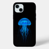 Black 4 Luxe iPhone 15 Plus, Neon Blue Jellyfish Case-Mate iPhoneケース (裏面)