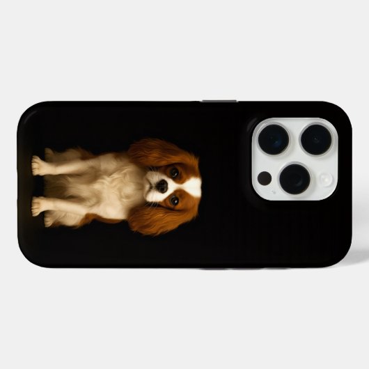 Black 4 Luxe iPhone 15 Pro Mate Cavalier Spaniel Case-Mate iPhoneケース (裏面 (横))