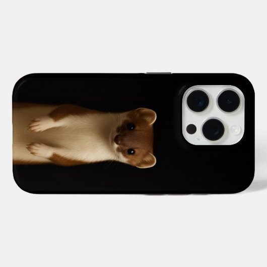 Black 4 Luxe iPhone 15 Pro Mate, Elegant Weasel Case-Mate iPhoneケース (裏面 (横))