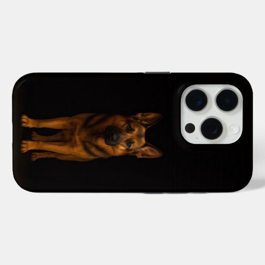 Black 4 Luxe iPhone 15 Pro Mate, German Shepherd Case-Mate iPhoneケース (裏面 (横))