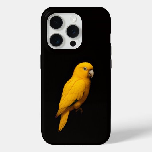 Black 4 Luxe iPhone 15 Pro Mate, Golden Parakeet Case-Mate iPhoneケース (裏面)
