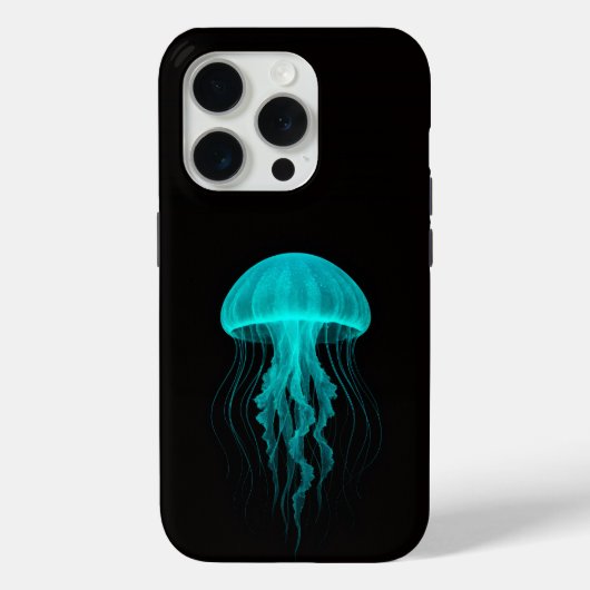 Black 4 Luxe iPhone 15 Pro Mate, Green Jellyfish Case-Mate iPhoneケース (裏面)