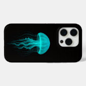 Black 4 Luxe iPhone 15 Pro Mate, Green Jellyfish Case-Mate iPhoneケース (裏面 (横))
