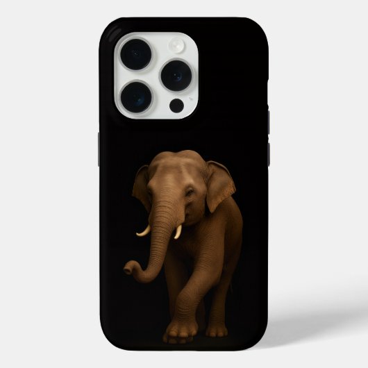 Black 4 Luxe iPhone 15 Pro Mate, Indian Elephant Case-Mate iPhoneケース (裏面)