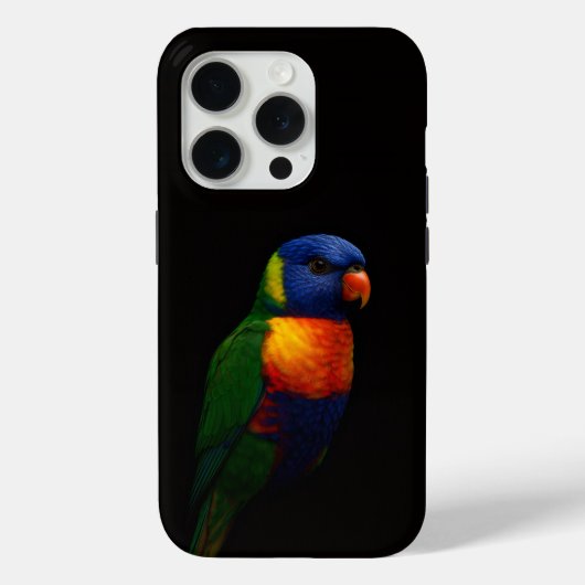 Black 4 Luxe iPhone 15 Pro Mate, Lorikeet Parrot Case-Mate iPhoneケース (裏面)