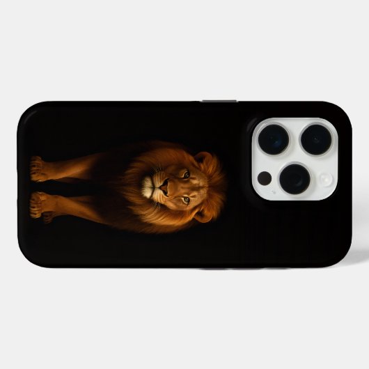 Black 4 Luxe iPhone 15 Pro Mate, Majestic Lion Case-Mate iPhoneケース (裏面 (横))