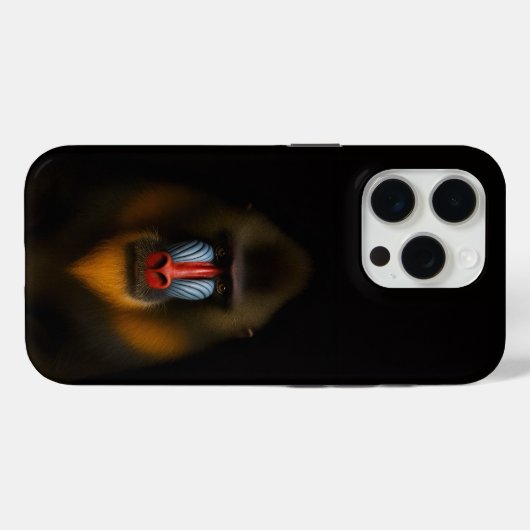 Black 4 Luxe iPhone 15 Pro Mate, Mandrill Monkey Case-Mate iPhoneケース (裏面 (横))
