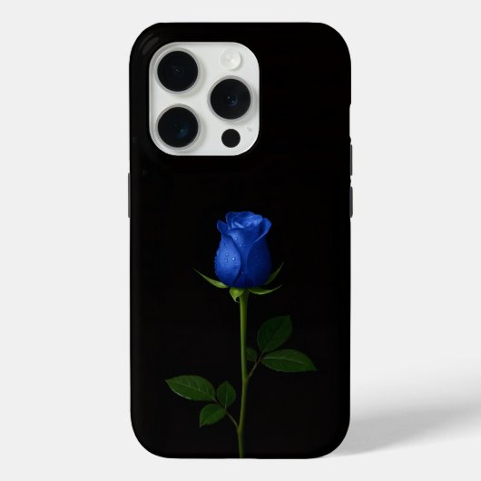 Black 4 Luxe iPhone 15 Pro Mate Midnight Blue Rose Case-Mate iPhoneケース (裏面)