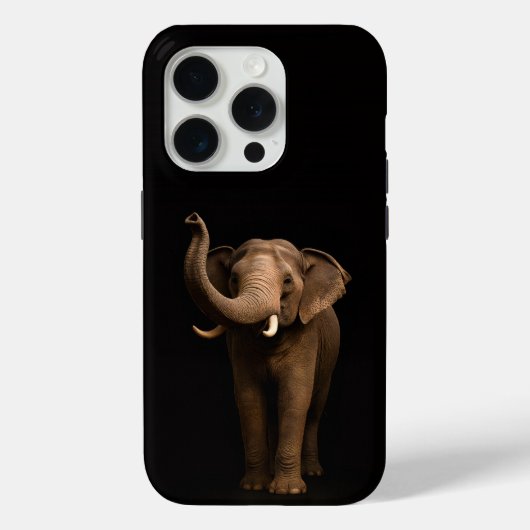 Black 4 Luxe iPhone 15 Pro Mate, Mighty Elephant Case-Mate iPhoneケース (裏面)