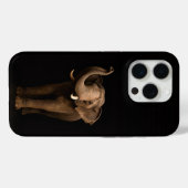 Black 4 Luxe iPhone 15 Pro Mate, Mighty Elephant Case-Mate iPhoneケース (裏面 (横))